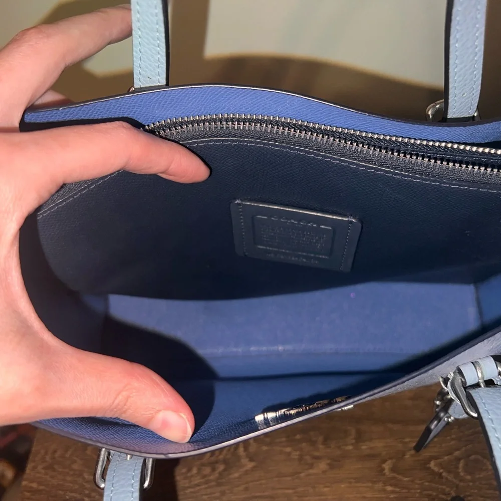 Coach Mollie 25 Baby Blue Tote Bag - Picture 3 of 6